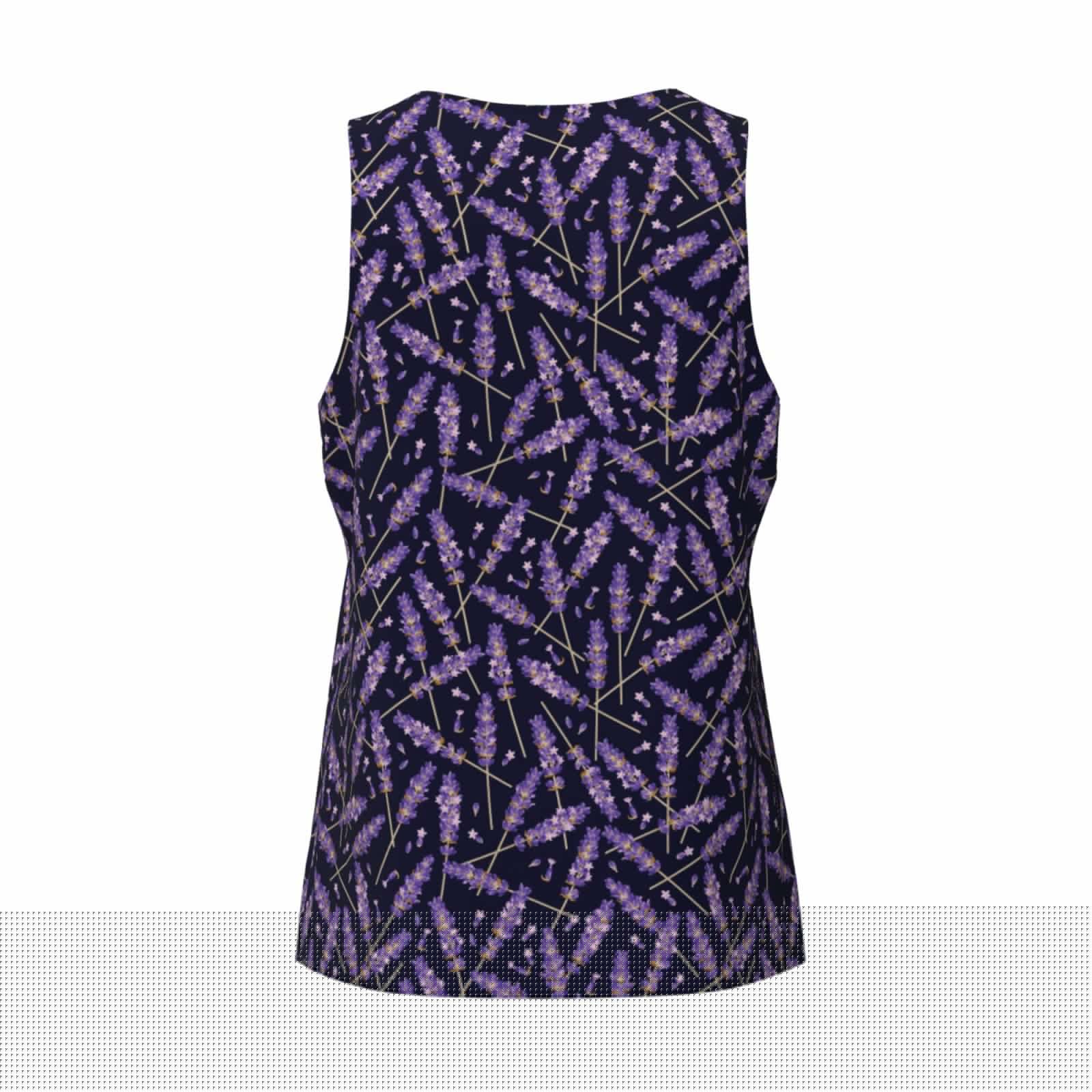thumbnail image 5 of Easygdp Lavender Flowers Men's Tank Top, Sleeveless Muscle T Shirts, Breathable, Quick-Dry, Loose for Gym, Running, Fitness - 3X-Large, 5 of 9