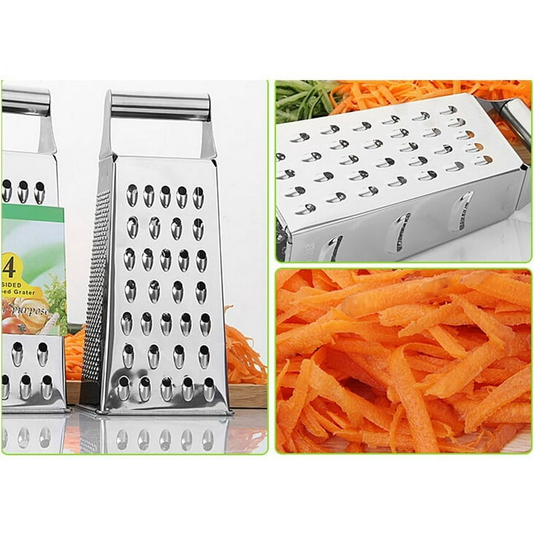 4 Sided Stainless Steel Box Cheese Carrot Food Grater Shredder Slicer
