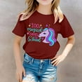 thumbnail image 2 of 100 Days Of School Shirt Girls Size 6/7 Letter Print Short Sleeve T Shirts Everyday Crew Neck Short Sleeve T-Shirt Boys' Tops, Tees & Shirts Wine,10-11 Years, 2 of 4