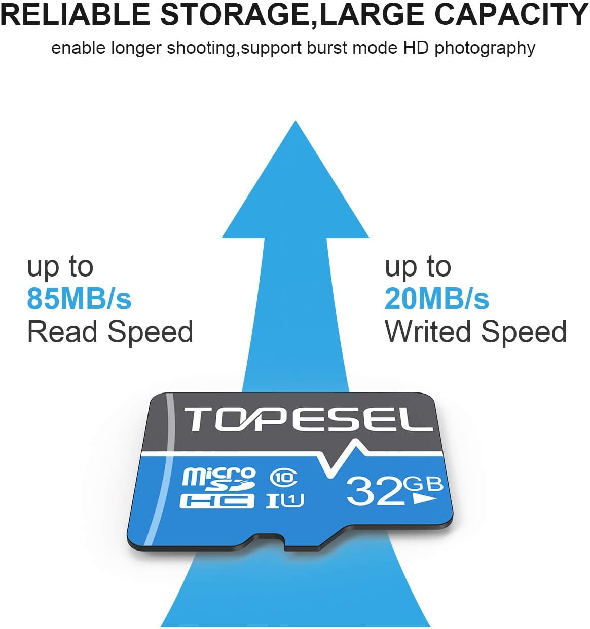 TOPESEL 32GB Micro SD Card 5 Pack Memory Cards Micro SDHC UHS-I TF Card Class 10 for Camera/Drone/Dash Cam(5 Pack U1)
