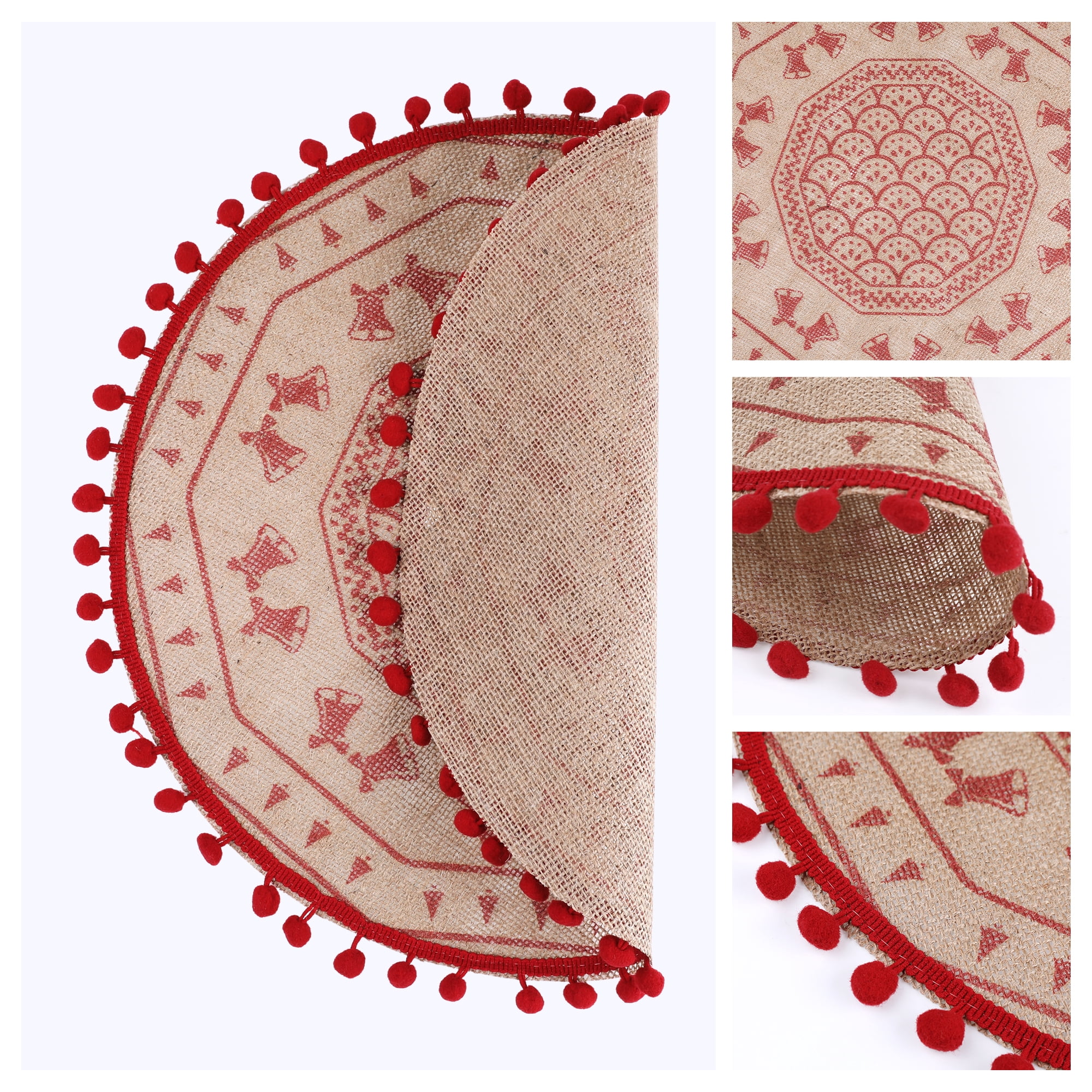 Unique Bargains Set of 6 Round Farmhouse Placemats for Dining Table Decor Pattern