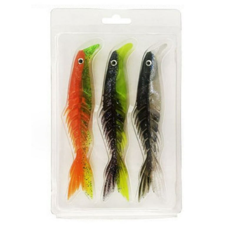 5 Pack Soft Plastic Baits Paddle Tail Shad Bass Lure Kit