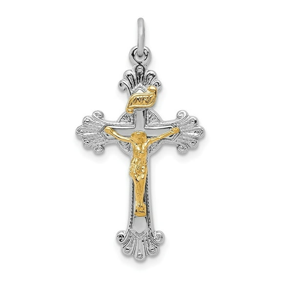 Sterling Silver Crucifix Pendant - 1.9 Grams - Measures 30x16mm Wide