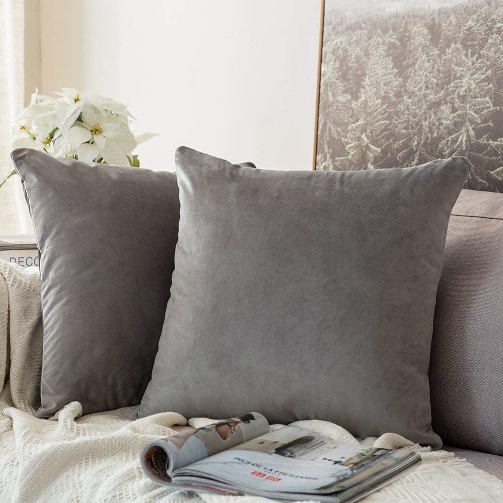 Luxury Crushed Velvet Cushion Covers 60 x 60 cm 24 x 24 inches Black 
