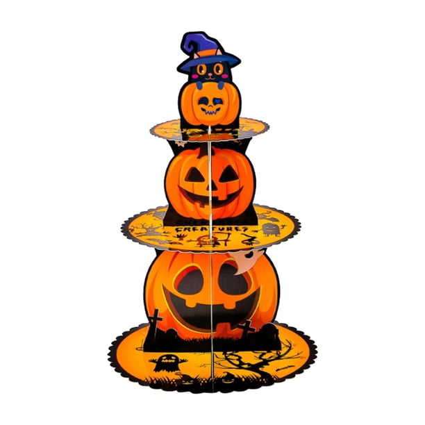 Soporte para cupcakes de Halloween, soporte para pasteles y postres, soporte de cartón para cupcakes, pastel de calabaza Estilo A