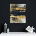 thumbnail image 5 of JRXY Grey Gold Blue Abstract Wall Art Set Modern Canvas Prints for Home Decor Living Room Bedroom Office, 3 Piece Grey Abstract Painting with Gold Accents 16x20 in, 5 of 5
