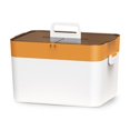 thumbnail image 1 of Medicine Box 2 Layers Storage Large Capacity Containers Chest Medical Transparent Household Health Care Survival with Handle Yellow, 1 of 9