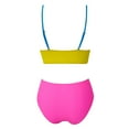 thumbnail image 4 of Swimsuits for Women Two Piece Separate Bikini Set Color Block Sexy Beachwear Yellow Women Bathing Suits L, 4 of 6