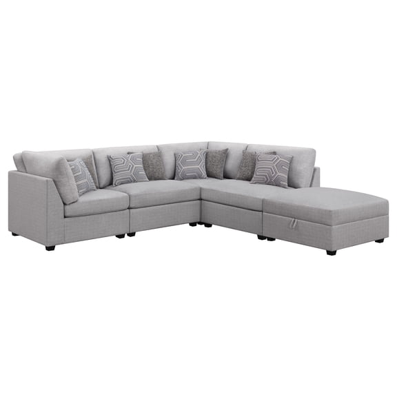 Cambria 5-piece Fabric Upholstered Modular Sectional Sofa Grey