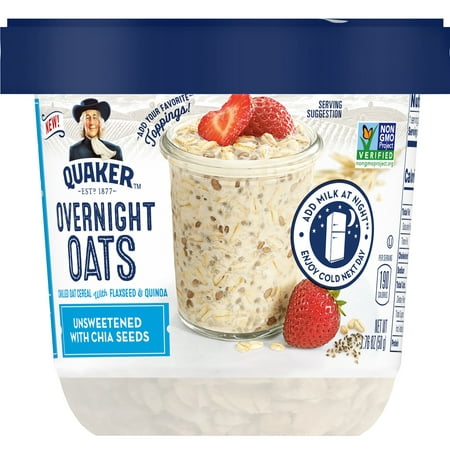 Quaker Overnight Oats Unsweetened with Chia 1.76 Ounce - Walmart.com
