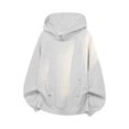 thumbnail image 4 of Rhuody Mens Hoodies Round Neck Solid Color Long Sleeve Oversized Pullover Sweatshirt M White, 4 of 4