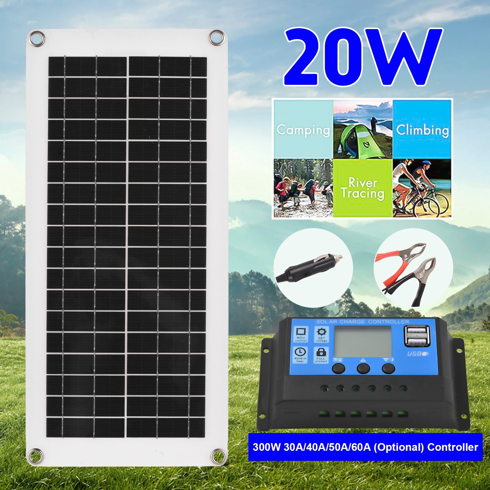Recharger,Watt 12 Volt 20 Watt 12 300w 60a Pwm Kit Waterproof Solar 12 Volt Solar With Silicon Solar 60a Pwm Rv/camper/vehicle/caravan Panel And 300w And 300w 60a Panel With Silicon Dsfen
