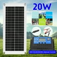 thumbnail image 3 of Mistaha 20W Polycrystalline Silicon Solar Panel Kit with IP6 Waterproof 12V Dual USB Output Battery Panel Controller, 300W 50A PWM Controller/2 Crocodile Clips/4 Suction Cups/1 Car Charger for Car, 3 of 7
