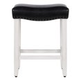 thumbnail image 3 of Home Square 24" Saddle Seat Rubberwood Counter Stool in Black - Set of 2, 3 of 8