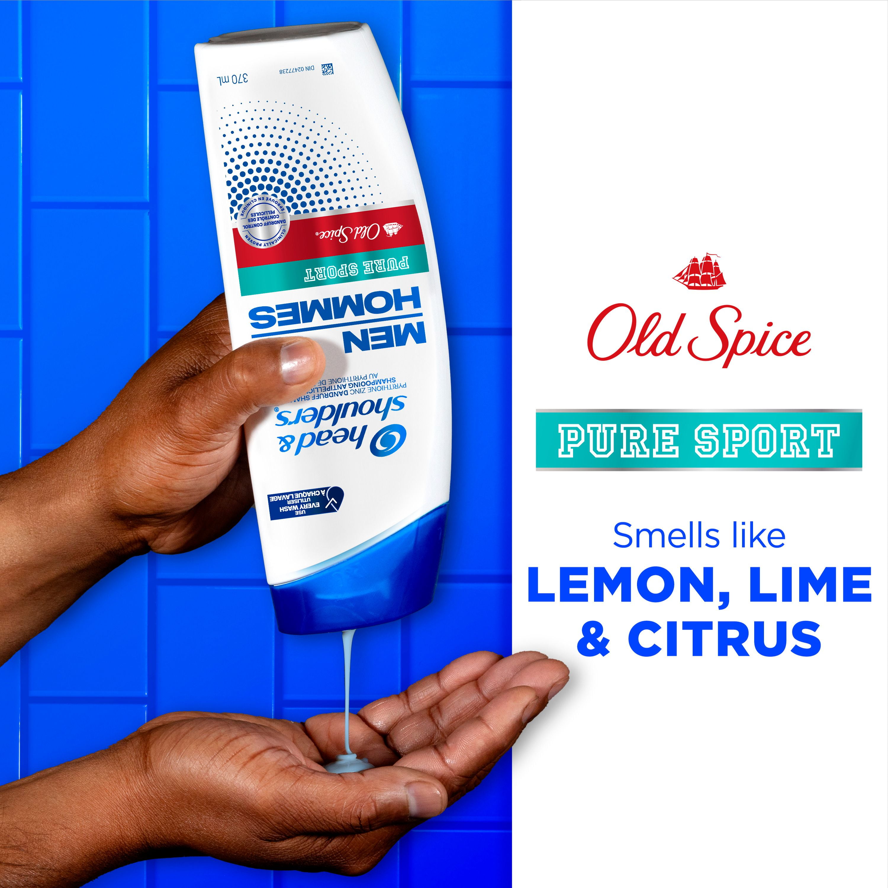 Shampooing Head & Shoulders Old Spice Pure Sport POUR HOMMES 370 ml