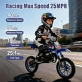 thumbnail image 4 of Floseru 49cc Kids Dirt Bike, Gas Dirt Bike Max Load 220LBS, 2-Stroke Gas Power Motocross, Mini Bike Gas Powe, Off Road Mini Motorcycle Max Speed 25MPH for More Summer Fun, 4 of 10