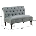 thumbnail image 2 of Rosevera Larkin Upholstered Tufted Fine Polyester Chair Loveseat Sofa Bench with Armless Design Easy Assembly for Living Room Bedroom, Grey, 2 of 11