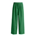 thumbnail image 6 of Tanghaowl Plus Size Pants for Casual Comfort with Waist and Elastic Ankles Breathable Wide-Leg Palazzo Trousers Green2 XXXXXL, 6 of 7