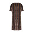 thumbnail image 5 of Henpk Summer Dresses for Women Striped T Shirt Dress Casual Midi Dress Short Sleeve Sundress with Pockets Round-Neck Fashion Casual Temperament Pullover Short Sleeve Print Casual Loose Pocket Brown L, 5 of 8