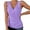 Purple, variant on Womens Shirts Tops Solid Color Slim V Neck Short Sleeve Plain Tees Blouses Blue M