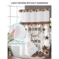 thumbnail image 4 of No Hook Shower Curtain with Snap in Liner,Sweet Home Country Star Waterproof Bath Curtain Double Layers with See Through Top Window,Retro Farm Gray Brown Wood Grain Hotel Shower Curtains 36x72in, 4 of 9