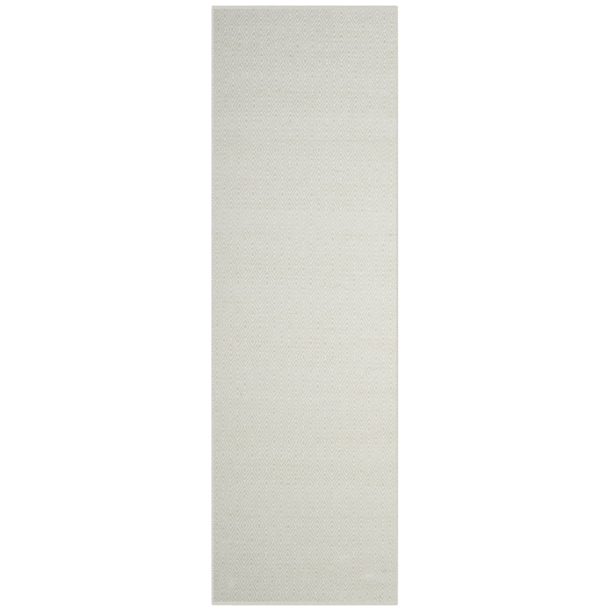 SAFAVIEH Montauk Terrence Geometric Diamond Cotton Area Rug, Ivory/Foam Green, 6' x 6' Round