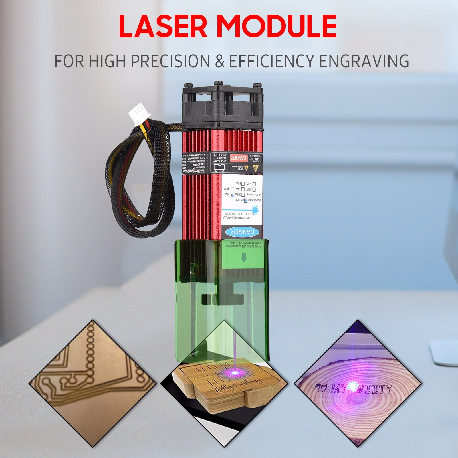 Engraving Module,Diy Craft Wood Leather With Cover Craft Wood Leather Fabric 450nm 10w Speed Cutter 3d Printer Router 3d Printer Head Paper Cover Speed 10w Leather Printer Router