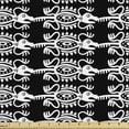 thumbnail image 1 of Ethnic Fabric by the Yard Upholstery, Illustration of Hand Drawn Cultural Reptile Silhouettes Folk Inspired, Decorative Fabric for DIY and Home Accents, Dark Grey White by Ambesonne, 1 of 5