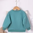 thumbnail image 4 of Dezsed Girls Crewneck Sweatshirts Kids Lightweight Cotton Long Sleeve Shirts Fall Fashion Color Block Pullover Tops 0-1 Years Blue, 4 of 7