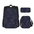 thumbnail image 1 of Fotbe Copper-Gold Gloss Outline Navy Dark Blue Set Escolar 3 en 1 para Niños - Mochila Duradera con Lonchera Aislante y Estuche para Lápices - Mochila Escolar para Niños y Niñas, 1 of 7
