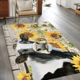 thumbnail image 2 of Yellow Sunflowers Area Rugs 4'x6', Washable Small Throw Rugs for Office Bathroom, Farmhouse Cow Barn Doors Floral Butterfly Indoor Outdoor Rug Non-Slip Low Pile Carpet Runner Reversible Floor Mats, 2 of 8