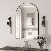 CONGUILIAO Arch Wall Mirror Bathroom Arched Mirror 20x30 Vanity Mirror Metal Black Mirror