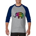 thumbnail image 1 of Artix Colorful Happy Elephant Birthday Gifts Fashion People Couples Gifts Best Friend Gifts Unisex Raglan Baseball T-Shirt, 1 of 4