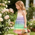 thumbnail image 6 of SGFCWSX Girls Summer Dresses Tie Shoulder Spaghetti Strap Print with Pockets Casual A-Line Kids Daily Dress Multicolor Size 11 Years, 6 of 9
