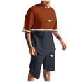 thumbnail image 3 of Track Suits Mens Crew Neck Short Sleeve Lightweight Shirts Short Pants Sets Men's Fashion Comfy Casual Leisure Outdoor Sports Suit Set, 3 of 6