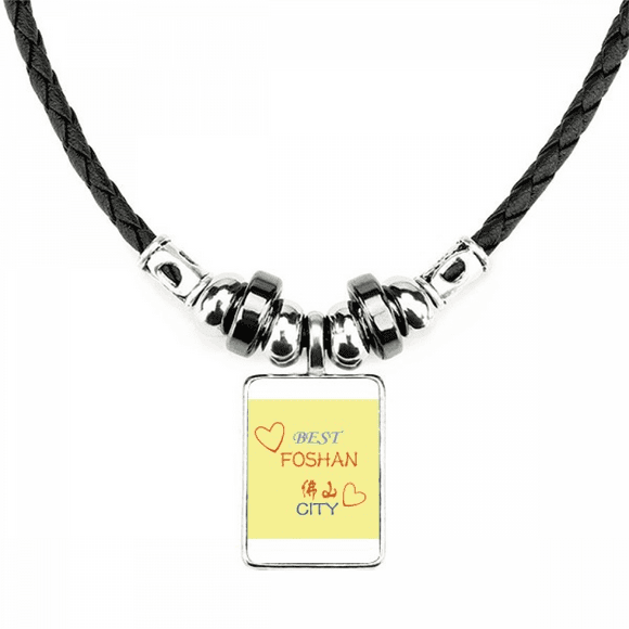 Foshan City Icon Art Deco Fashion Necklace Jewelry Torque Leather Rope Pendant