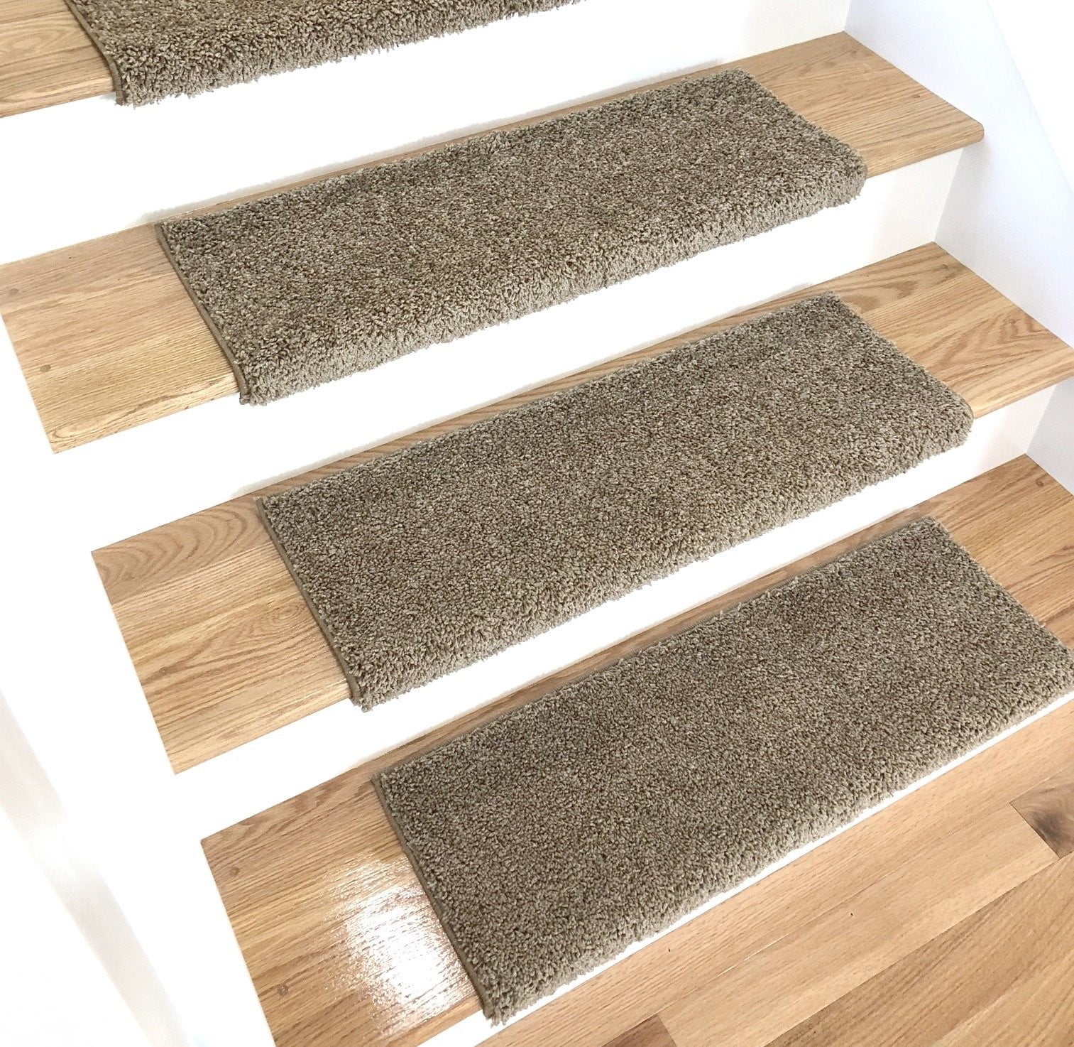 Caprice BROWN Bullnose Carpet Stair Tread with Adhesive Padding 31