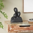 thumbnail image 2 of 9" x 11" Black Polystone Nesting Family 3 Head People Sculpture, by DecMode, 2 of 10