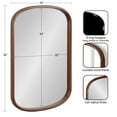 thumbnail image 2 of Kate and Laurel Talma Arched Oval Wall Mirror, 24 x 36, Dark Walnut, Transitional Capsule Mirror with Solid Poplar Wood Frame and Rounded Frame Profile, 2 of 8