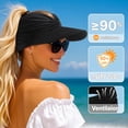 thumbnail image 6 of Womens Sun Visor Hat Wide Brim Summer Sun Hats UPF 50+ UV Protection Beach Hats Foldable Golf Visor for Women, 6 of 7