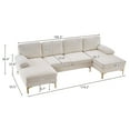 thumbnail image 7 of 113" Large Convertible Sectional Sofa Couch with Double Chaises, U-Shaped 4 Seat Modular Sofa with Golden Metal Legs & Armrest Pillows for Living Room, Apartment and Office, White, 7 of 7