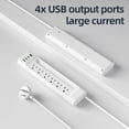 thumbnail image 3 of 6-Outlet Surge Protector Power Strip with 3 USB-C & 1 USB-A Ports, Extension Cord - Power Strips for Home/Office, Black and White Electric Extension Bar, Multi-Device Charging, 3 of 11
