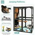 thumbnail image 3 of BUTINGLALE Outdoor Cat House,Big Catio Cat Enclosures 4 Tiers Wooden Feral Cat Shelter with Large Interior Space (Brown, Extra Large), 3 of 8