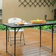 thumbnail image 2 of Folding Table 4 Foot Portable Heavy Duty Plastic Fold-in-Half Utility Table Small Indoor Outdoor Adjustable Height Folding with Carrying Handle, Camping and Party,White | Portable, Heavy Duty, Indoor, 2 of 10