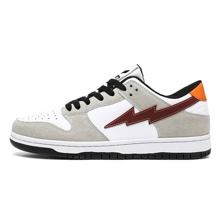 

Men‘s Color Block Sneakers Wear-resistant Non-slip Lace Up Skate Shoes