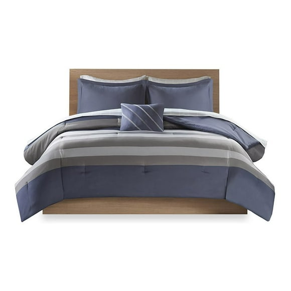 Intelligent Design 6-Piece Polyester Comforter and Sheet Set in Blue/Gray