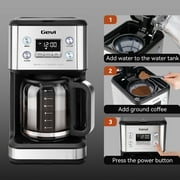 Gevi 14-Cup Programmable Drip Coffee Maker, Stainless Steel Smart Coffee Pot with Touch Control & Automatic Clean, Summer Edition