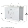 thumbnail image 4 of Beckett 48" White Double Vanity & Giotto Quartz Top (3-Hole) & Nickel Trim, 4 of 5