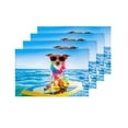 thumbnail image 4 of MKHERT Funny Dog with Surfboard Wearing Flower Chain and Sunglasses in Ocean Placemats Table Mats for Dining Room Kitchen Table Decoration 12x18 inch,Set of 4, 4 of 4
