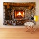 thumbnail image 5 of Fondo de Navidad, tela decorativa, pared de chimenea de Navidad, tela para colgar, árbol de Navidad, diseño de celebración de vacaciones en casa, 5 of 6